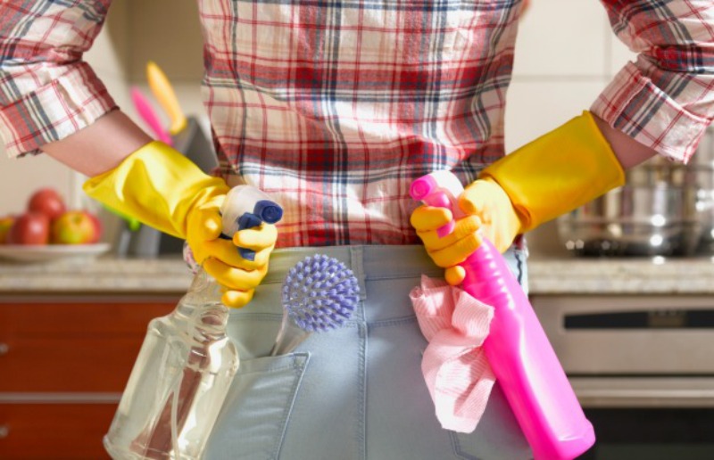 cleaning up before party