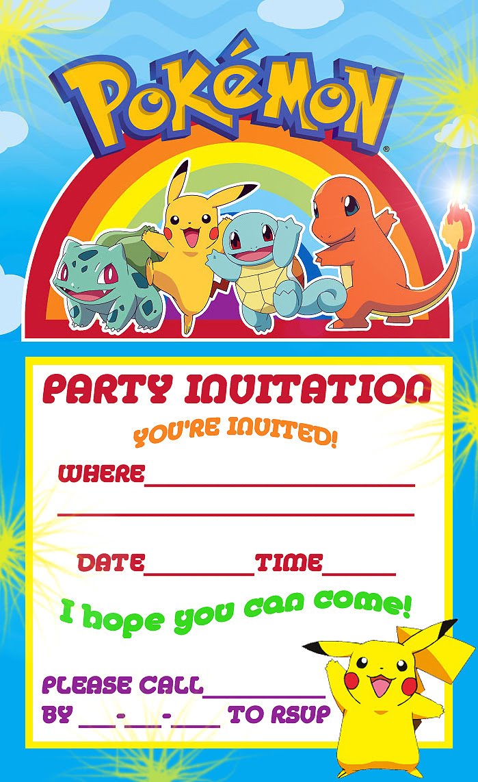 Pokemon Party Invitation