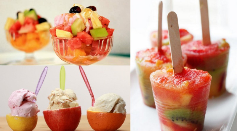 fruits and icecreams