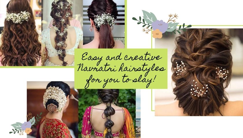 Easy self hairstyle ( navratri special ) - YouTube