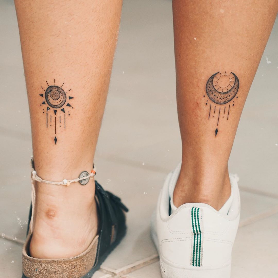 Sun and Moon Couple Tattoo