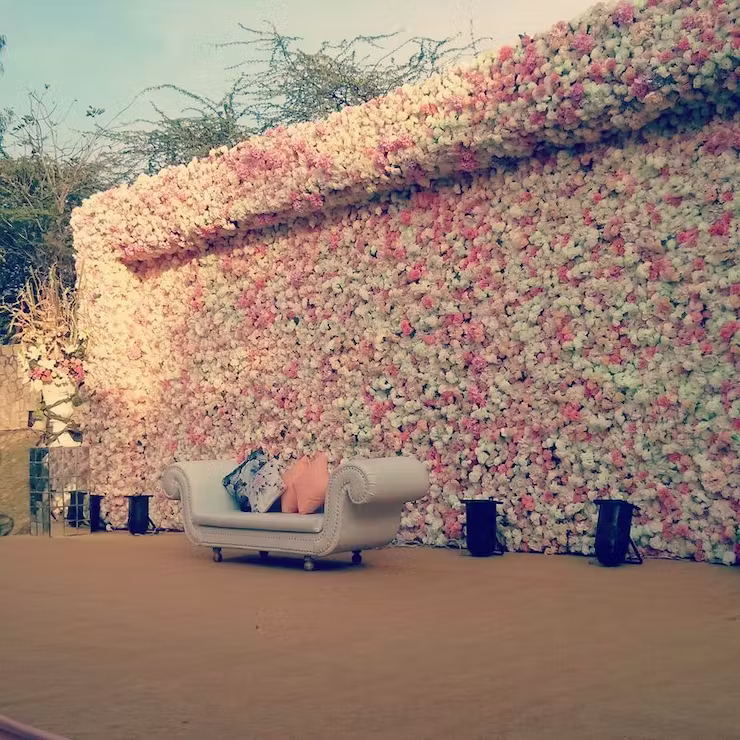 Engagement Stage Decoration - blooming wall