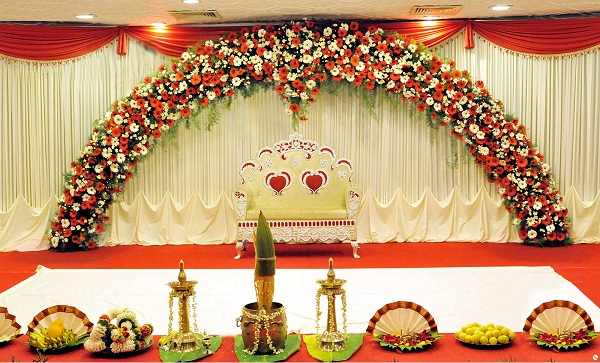 Engagement Stage Decoration - floral arches