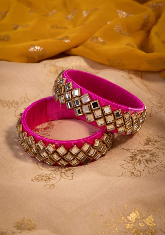 bridal bangles - hot pink bangles