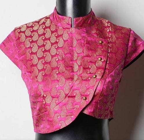 asymmetric blouse - silk saree blouse designs