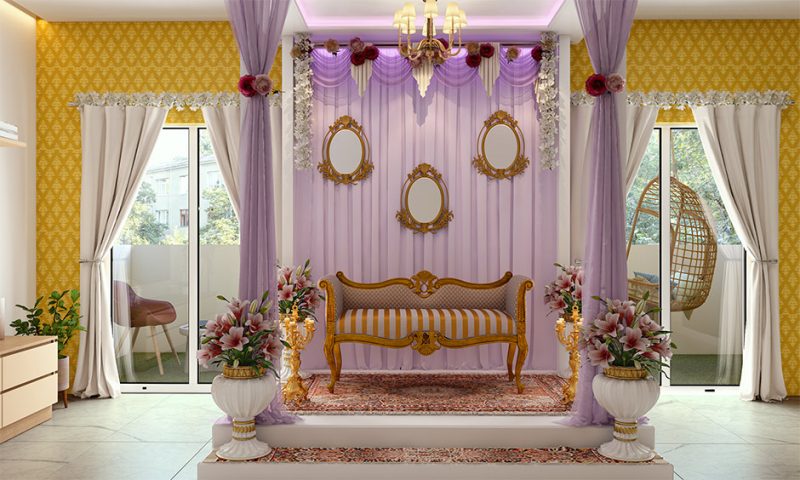 baby purple theme - home wedding decor
