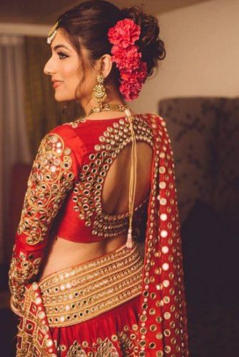back mirror design - silk saree blouse designs