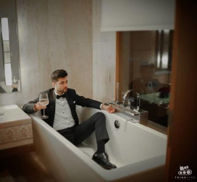 on the bathtub pose - groom poses