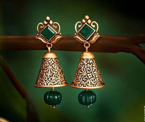 bell shaped - bridal gold jhumka designs