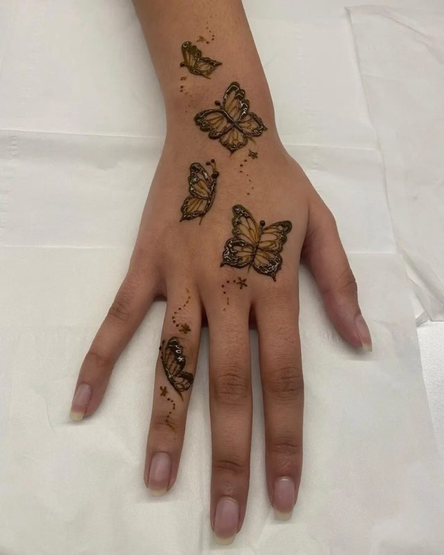 Small Mehndi Design - butterfly