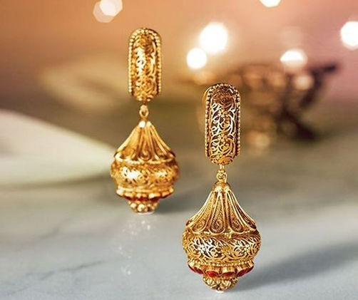 designer jhumka - bridal gold jhumka designs