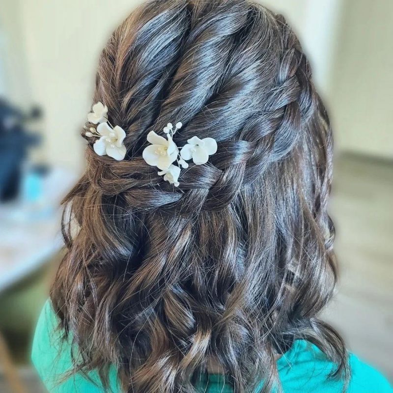 dutch braid and curls - bridal hairstyles