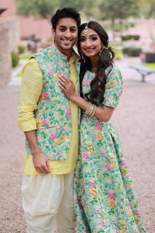 30+ South Indian Couples Who Colour Coordinated Their Outfits Like A Pro! |  WeddingBazaar