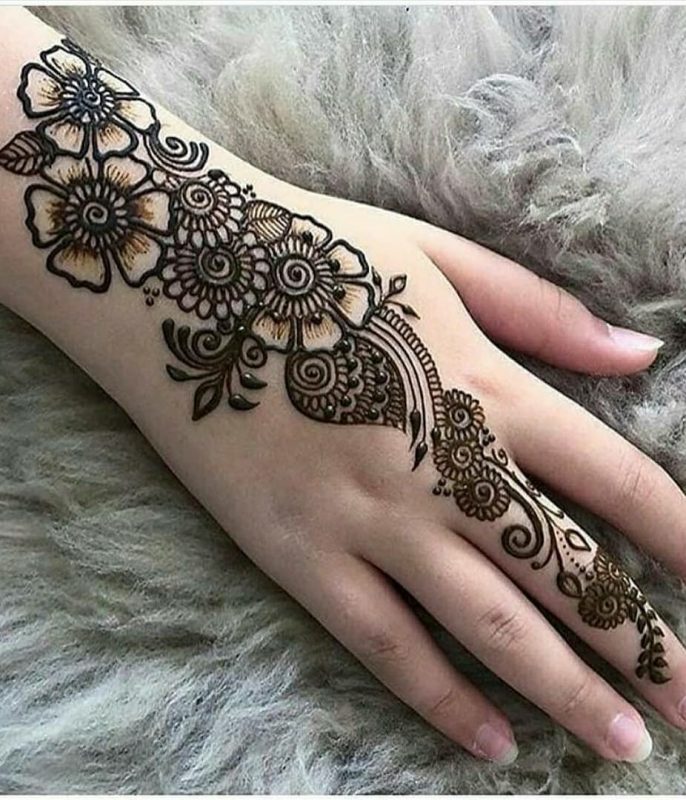 floral design - Back Hand Mehendi Designs