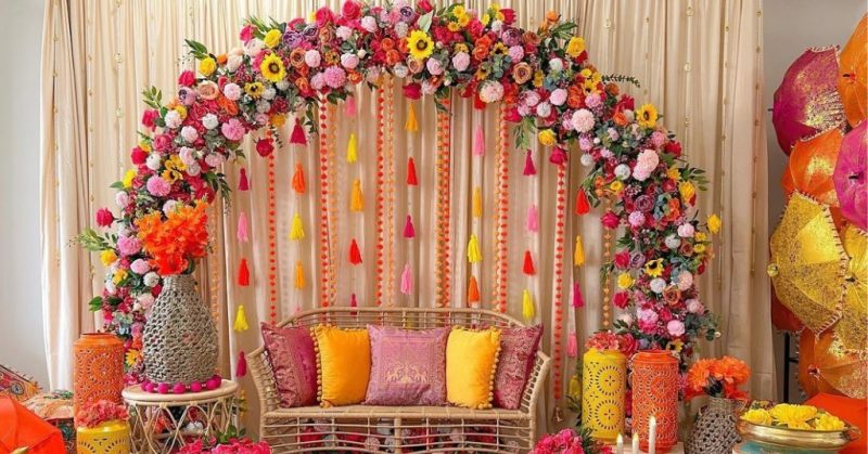 floral dome - Flower Wedding Stage Decoration