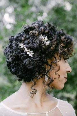 floral jewels hairstyle for curly hair for wedding