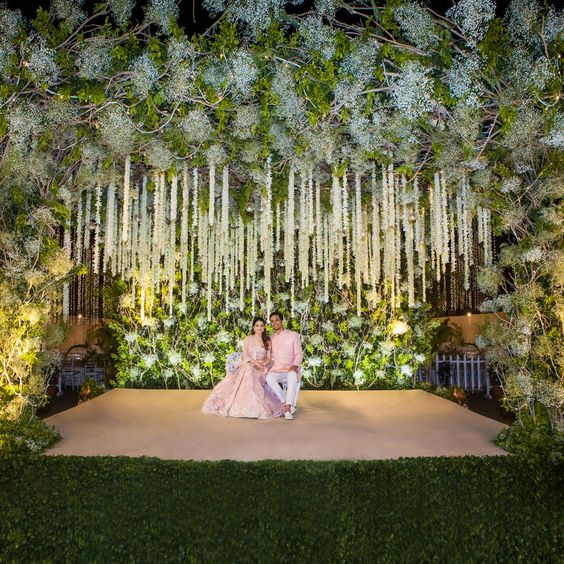 forest theme decor - Flower Wedding Stage Decoration