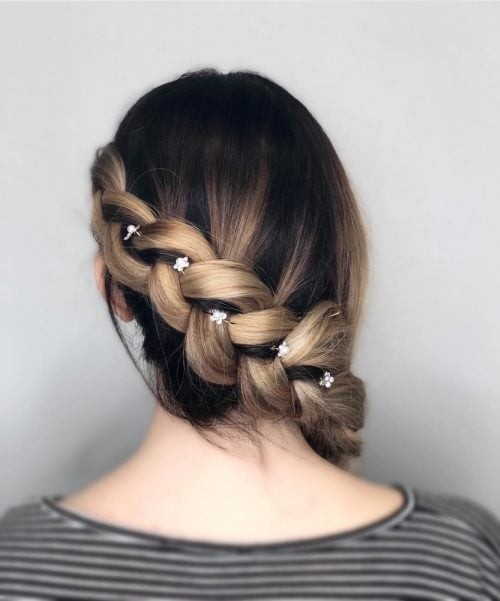 floral pins - French Braid Hairstyles