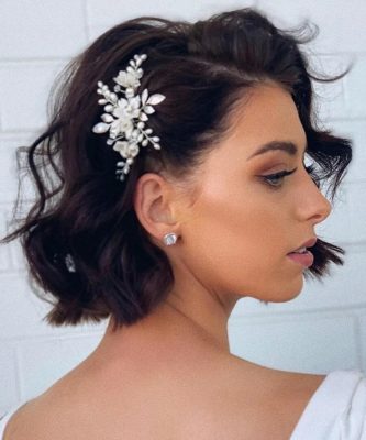 hair clip for short hair - bridal hairstyles
