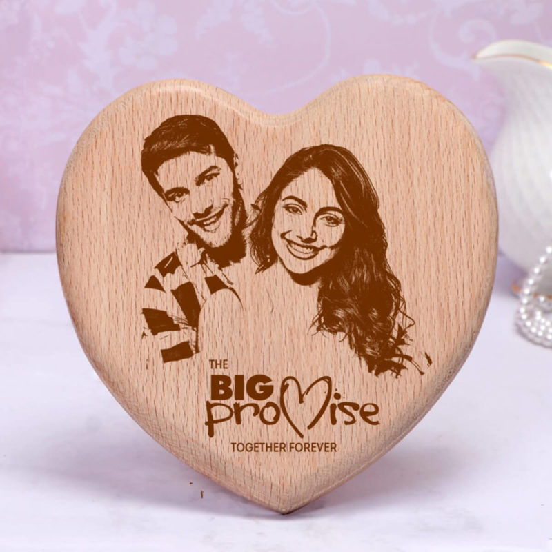 Valentine's day gift - heart shaped wooden frame