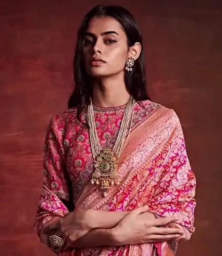 high neck - silk saree blouse designs
