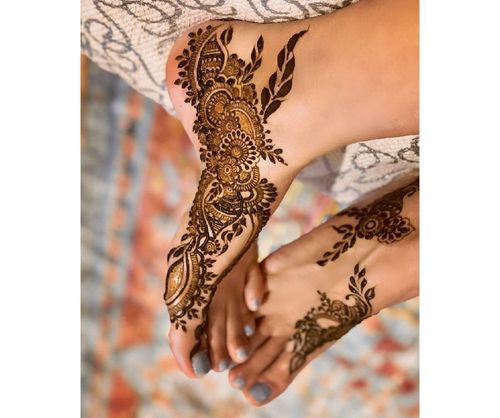 intricate feet floral designs - Floral Mehendi Designs