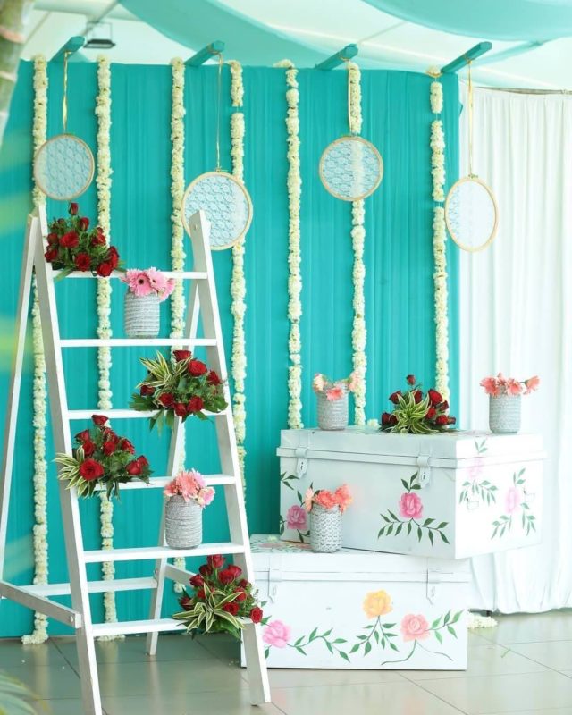 Mehndi Decoration at Home - old ladders