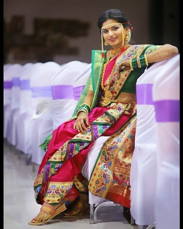 multi colored border - nauvari sarees
