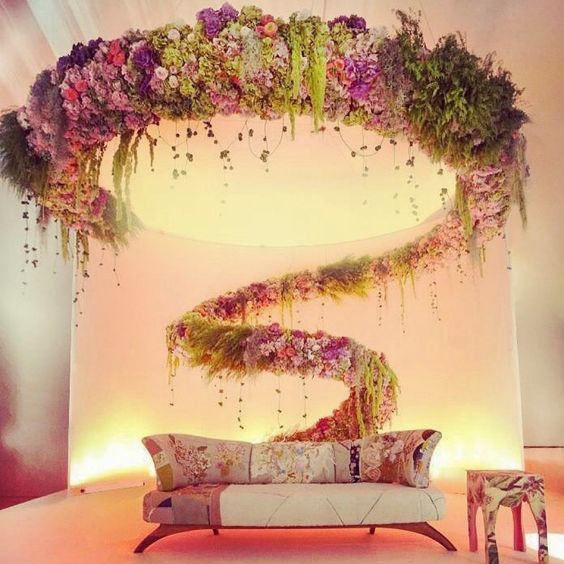 floral spiral - Flower Wedding Stage Decoration