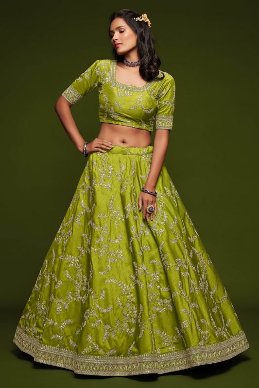 Haldi Dress for Bride Sister - neon green