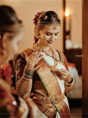 nethi chutti front south indian bridal hairstyle
