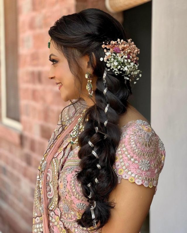 one sided fishtail and bun - bridal hairstyles