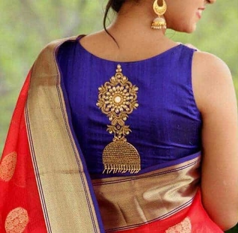 ornament embroidery blouse - silk saree blouse designs