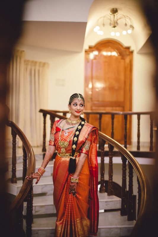 Front South Indian Bridal Hairstyle - paan shaped billas