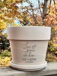 personalized clay planter