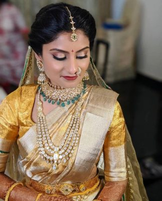 polki diamond necklace for South Indian brides