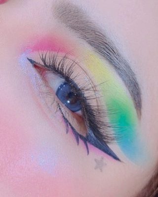 rainbow colored matte look