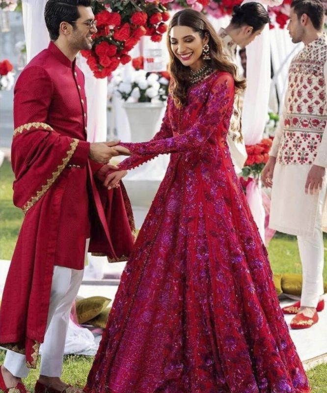 red outfits - engagement dresses for couples
