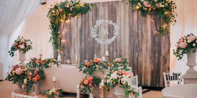 rustic decor - Flower Wedding Stage Decoration