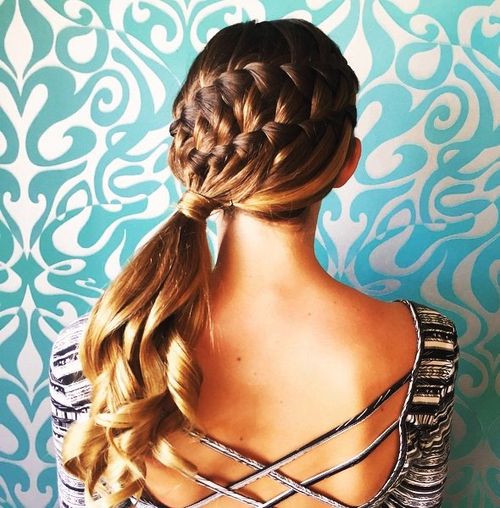 side ponytail with waterfall braid - French Braid Hairstyles