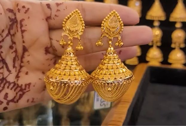 spherical jhumka - bridal gold jhumka designs