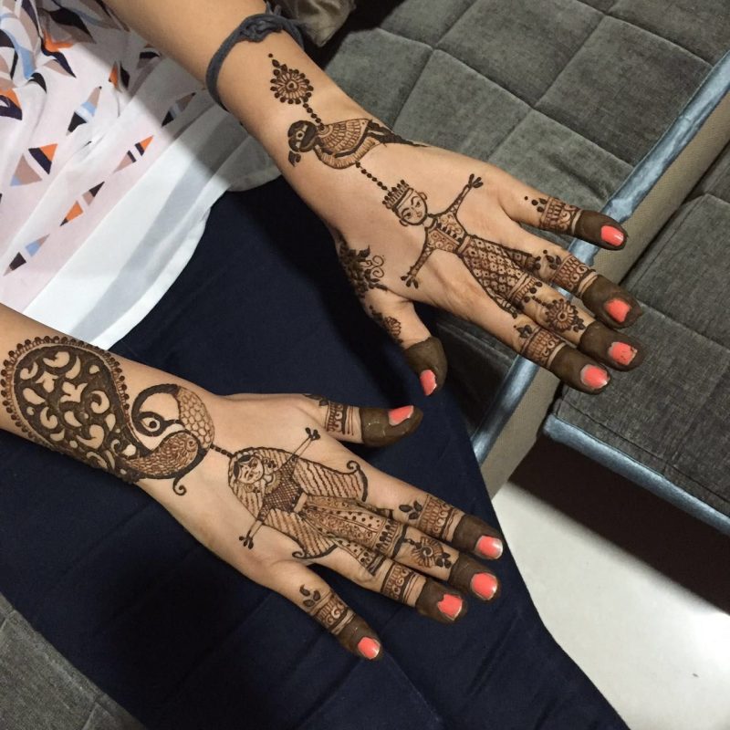 stick figures - Back Hand Mehendi Designs