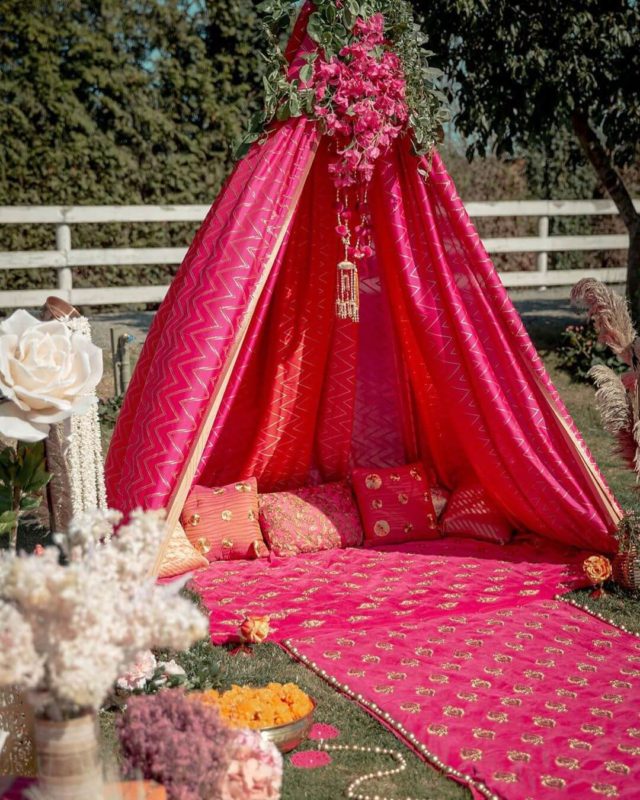 Mehndi Decoration at Home - teepee tent