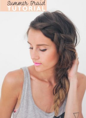 thick and messy french braid for long hair