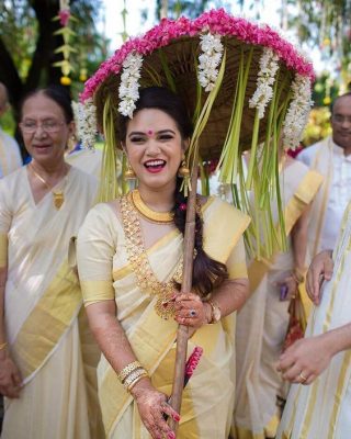 traditional Kerala Umbrella - bridal entry