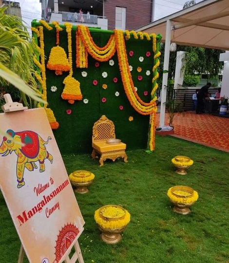 transform your garden - low cost simple haldi decoration at home
