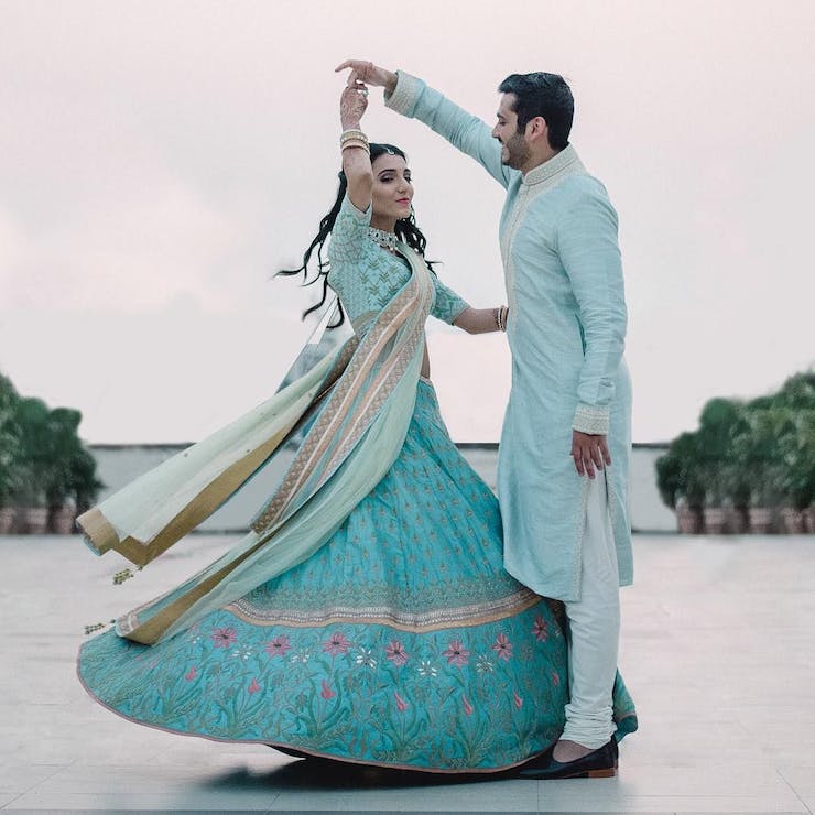 turquoise outfits - engagement dresses for couples