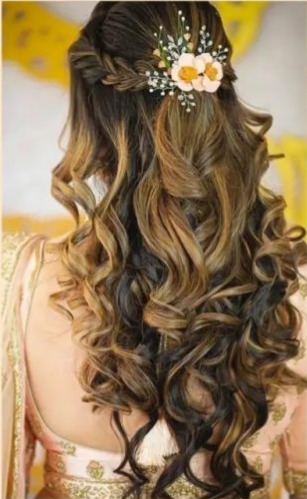 waterfall braid - hairstyles for saree