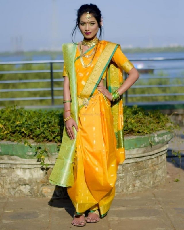 yellow - nauvari sarees