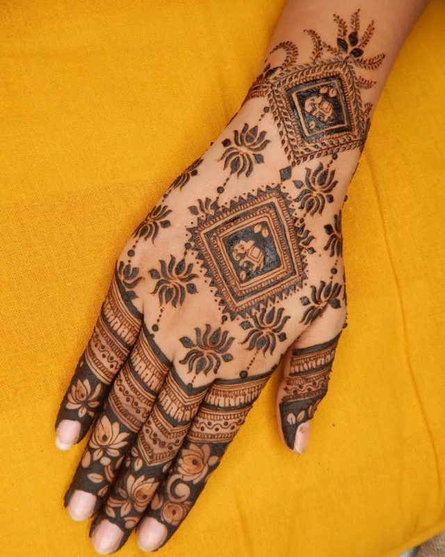 Modern Mehndi Design - lotus